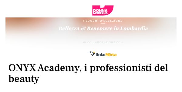 Donna Moderna, schermata della pagina: «ONYX Academy, i professionisti del beauty»