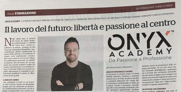 La pagina di la Repubblica del 19 marzo 2025, fotografata: il titolo «Il lavoro del futuro: libertà e passione al centro» e il ritratto di Daniele Salamina