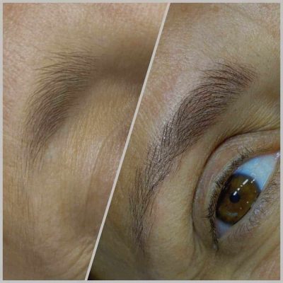 Risultato sopracciglia microblading prima e dopo