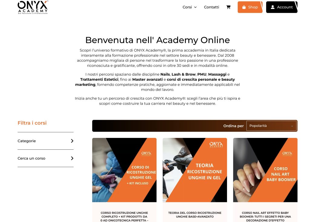 Corso unghie online ONYX Academy