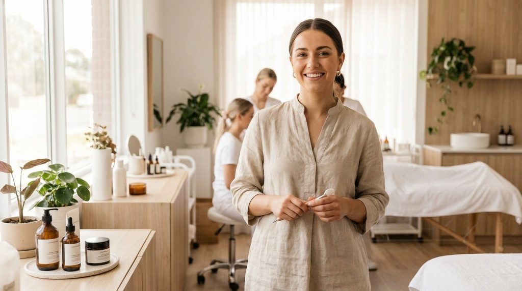 Come diventare estetista: professionista al lavoro in un centro estetico