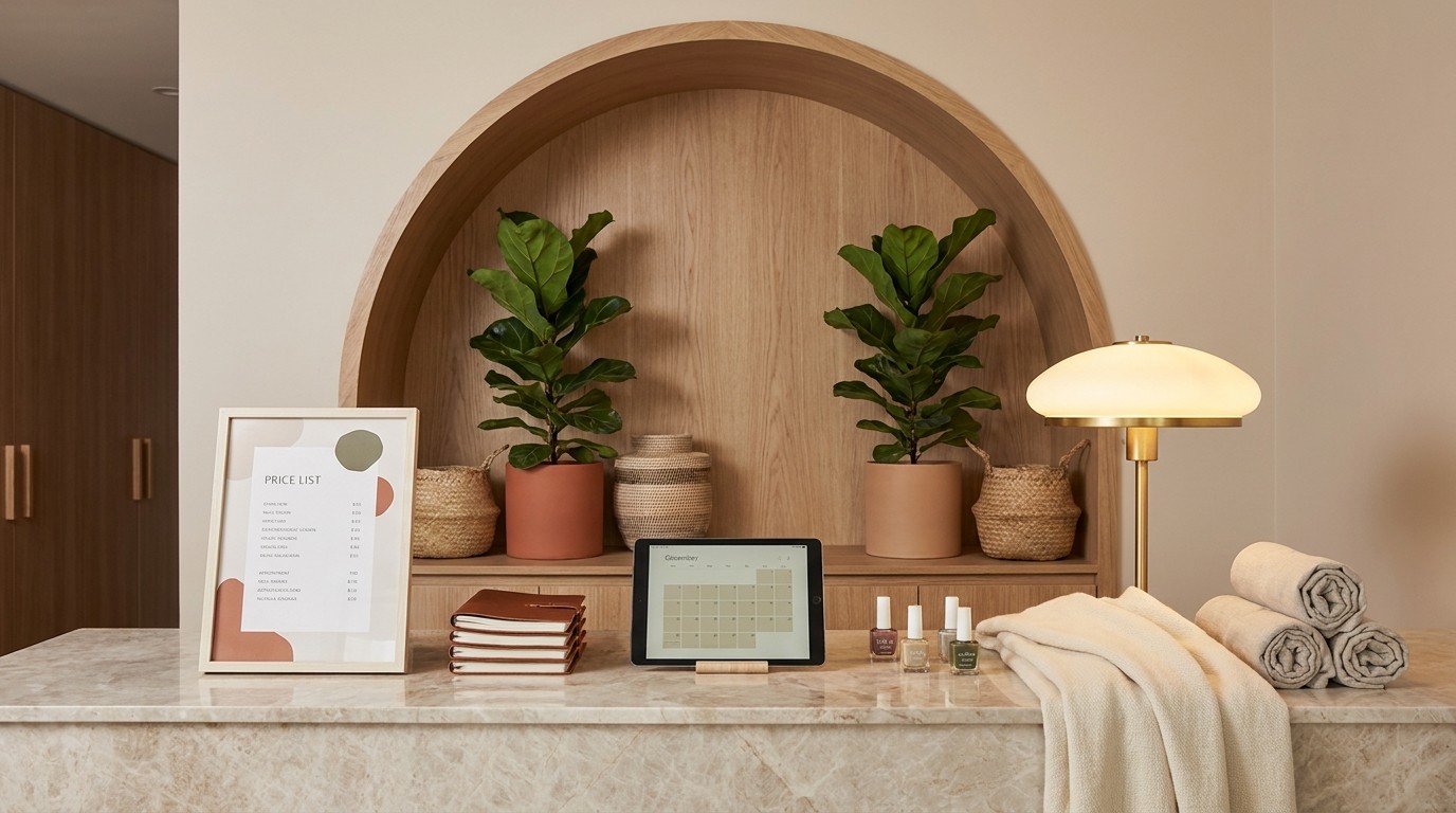 Interni eleganti di un nail salon ben avviato